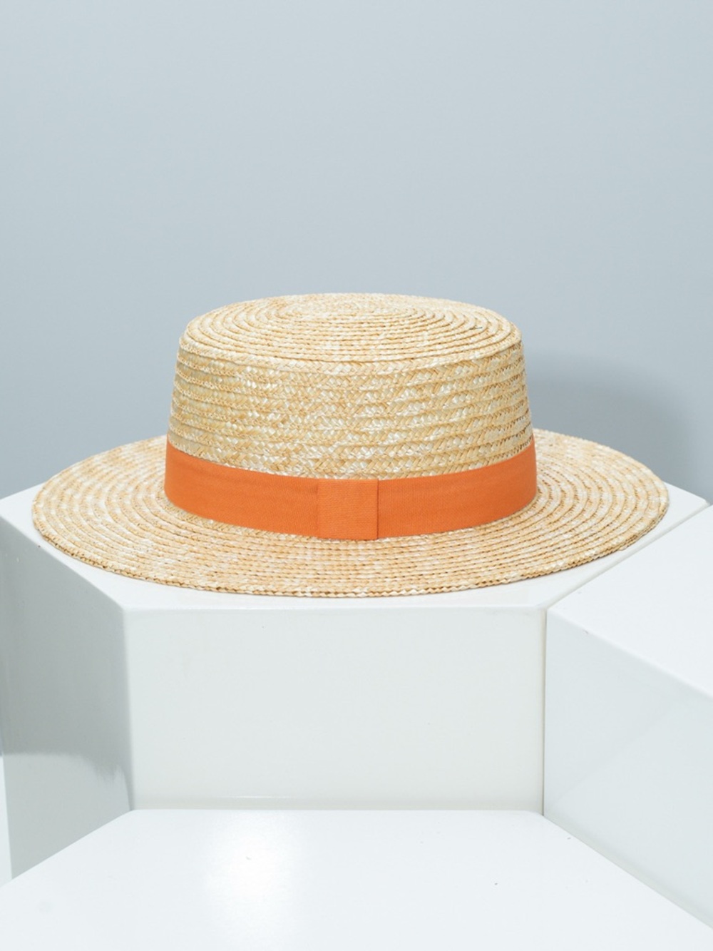 Straw Boater Hat with Ribbon - Picture 7 of 11